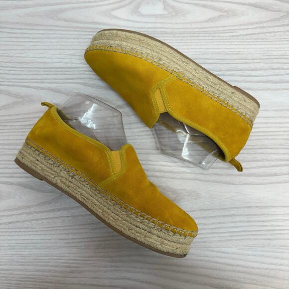 Sam Edelman Carrin Platform Espadrilles Loafers Womens US9M Yellow Leather Shoes - Picture 5 of 7